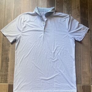 Nike Men's Polo Shirt - Light Blue Stripes